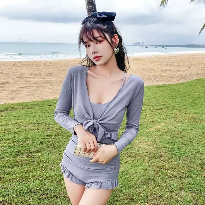 Maillot de bain une pièce à manches longues pour femme