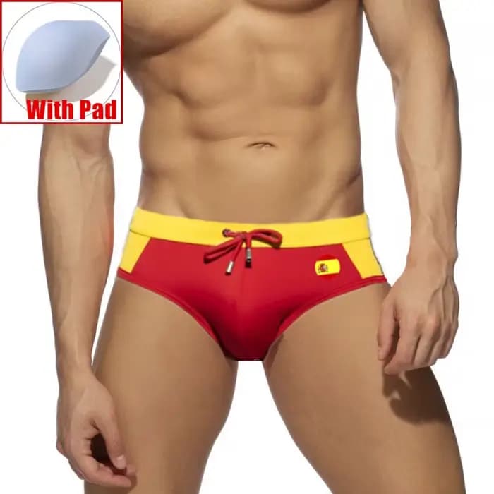 Maillots de bain pour hommes avec imprimé drapeau espagnol et brésilien, maillots de bain push-up, bikini sexy pour homme, shorts de bain, shorts de plage Desmiit UXH AU