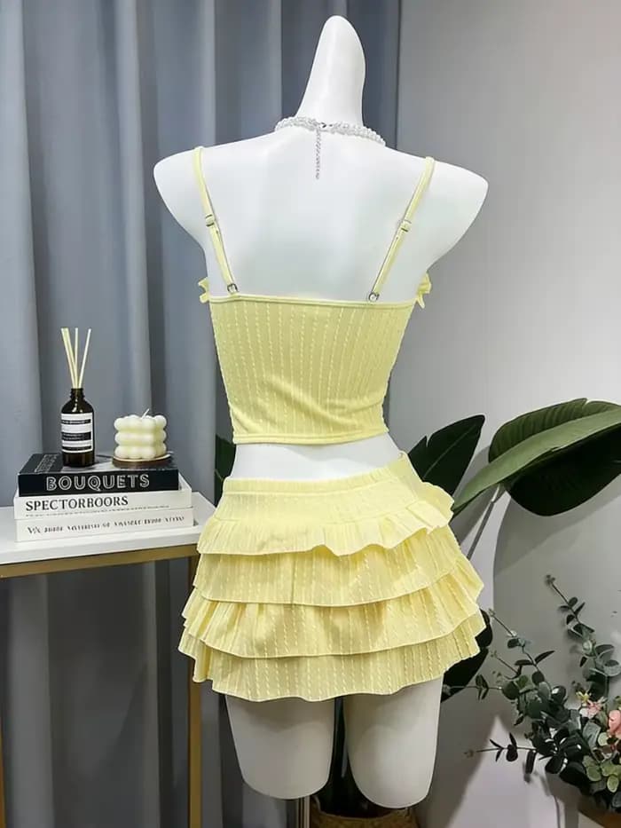 Ensemble de bikini à rayures style Sweet Lolita pour femmes