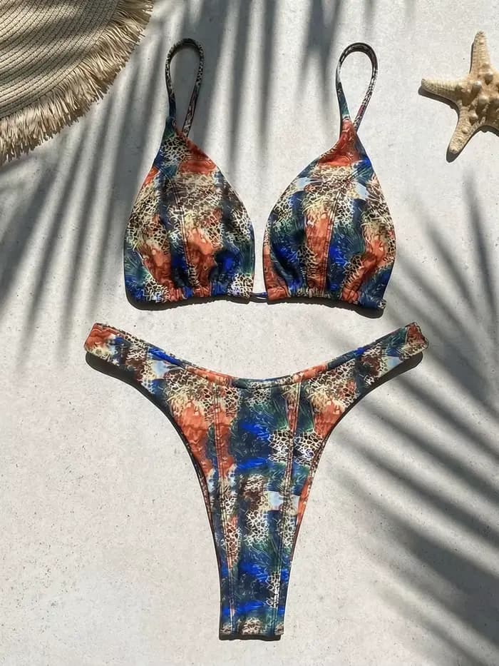 Maillot de bain micro sexy pour femme, ensemble bikini brésilien imprimé, string, tenue de plage