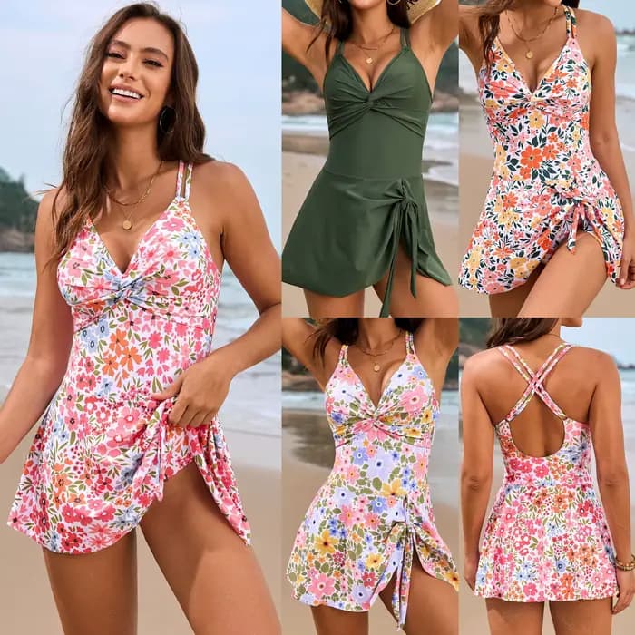 Maillot de bain une pièce torsadé sur le devant pour femmes