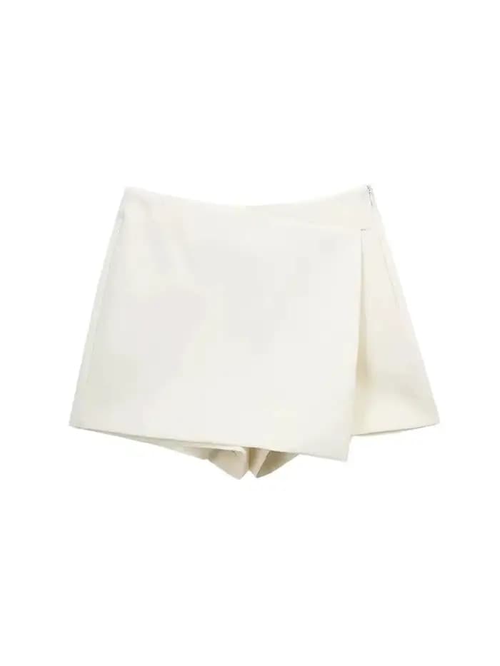 Femmes mode paréo Style asymétrique Shorts jupes Vintage taille haute côté fermeture éclair femme jupe Mujer