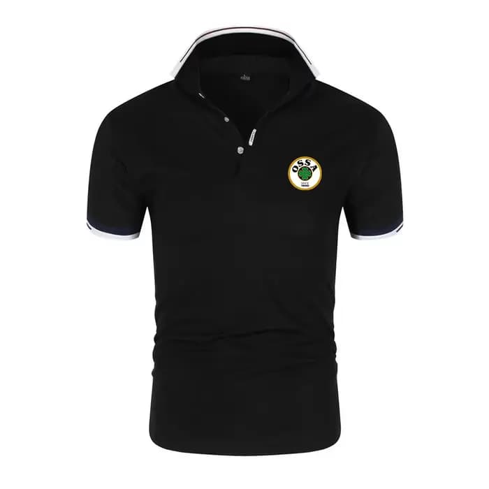 OSSA Logo classique rétro moto été hommes à manches courtes Polo chemises évacuant l'humidité respirant bouton Streetwear haut