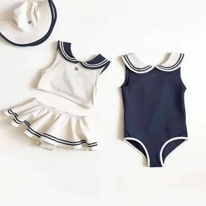 Maillot de bain une pièce pour bébés filles, nouvelle collection 2026, maillot de bain d'été bleu marine pour enfants