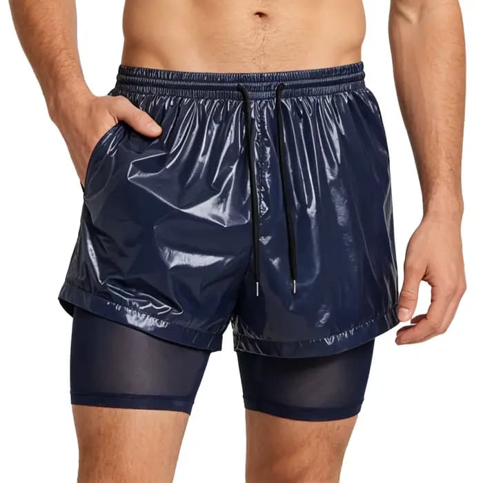 Maillot de bain pour homme, short de bain à séchage rapide avec poches, short de bain 2 en 1 à double couche avec doublure pour la natation et le surf