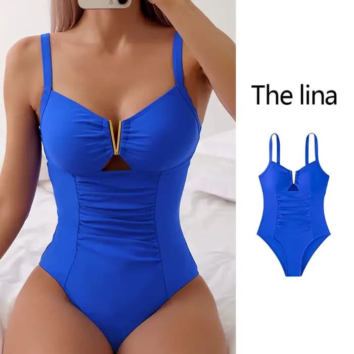 2025 nouveau Sexy col en v 1 pièces maillot de bain pour femmes Push Up maillots