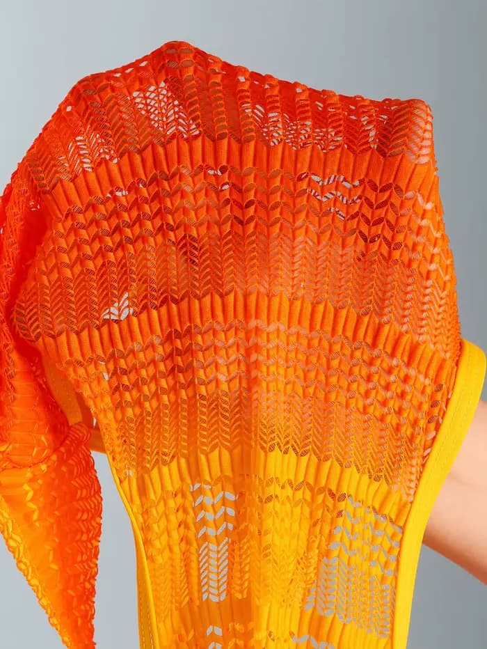 Sexy Orange dégradé maillot de bain femmes évider dos nu dentelle une pièce maillots