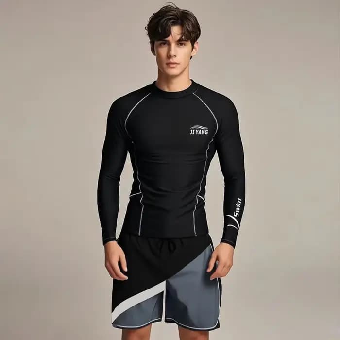 Maillot de bain thermique à manches longues pour hommes, vêtements de fitness, photos d'eau, surf, plongée, printemps, simple, chinois