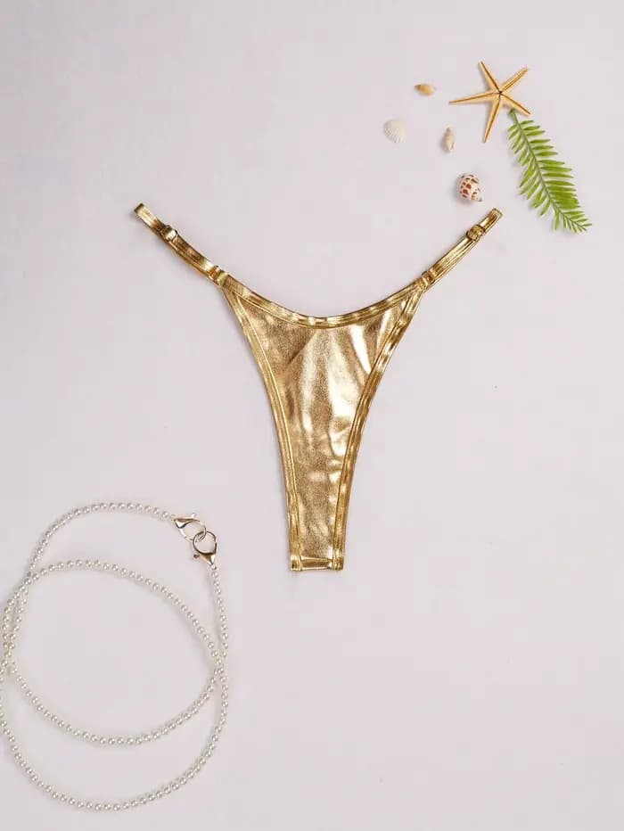 Maillot de bain sexy taille basse pour femme, culotte tanga, bikini, culotte de natation astronomique