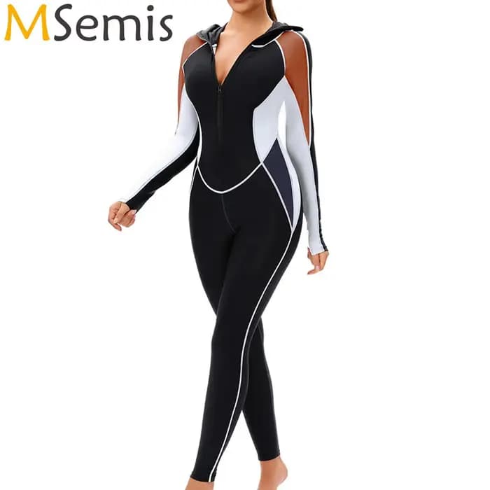 Femmes corps complet musulman Burkini maillot de bain une pièce à capuche Hijab fermeture éclair modeste maillot de bain islamique couverture complète maillot de bain conservateur