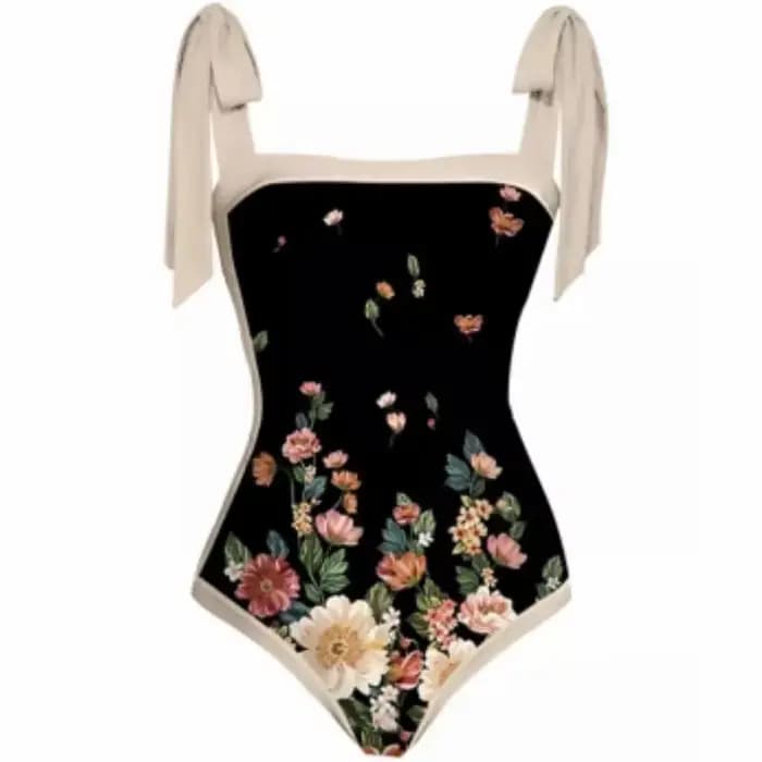 Maillot de bain une pièce imprimé vintage pour femmes