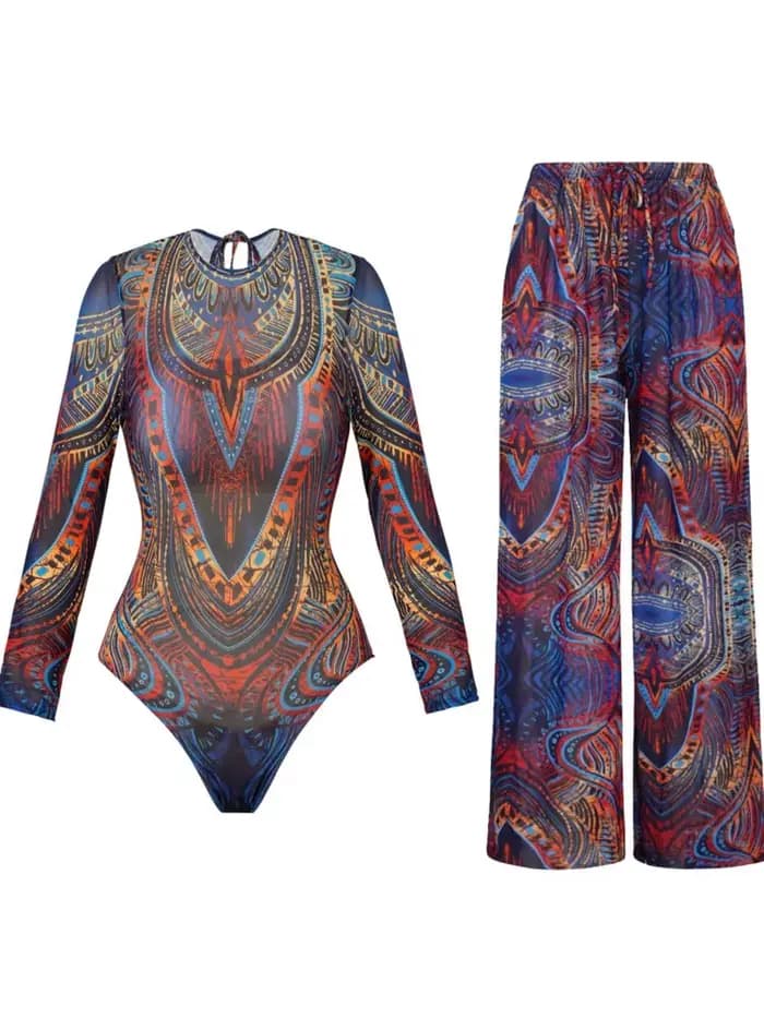 2 pièces ensembles maillots de bain et Panst Sexy maillot de bain femmes été maillot de bain ensemble Bikini plage couvrir maillot de bain Куwlльник