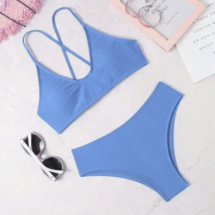 Maillot de bain bikini sexy en soie glacée douce