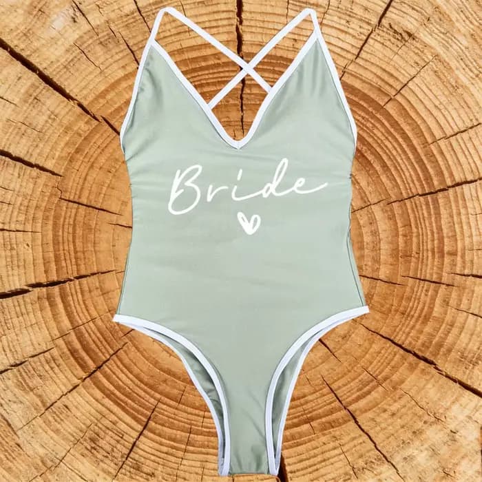Femmes maillots de bain de mariée rembourré maillot de bain équipe mariée une pièce Bachelorette fête body poule fête maillot de bain mariage maillots de bain
