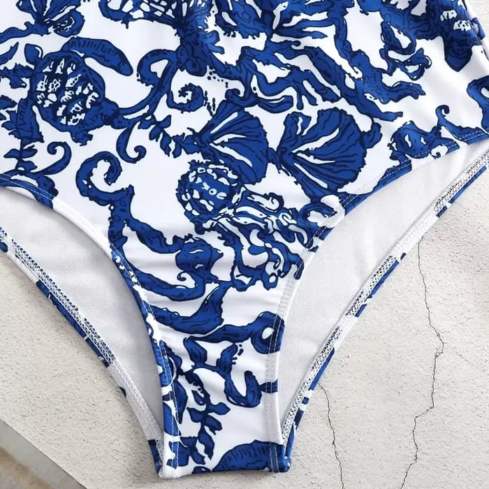 Maillot de bain une pièce, manches longues, fermeture éclair sur le devant, bleu, blanc, pour Surf et Sarong, amincissant, vêtements de plage