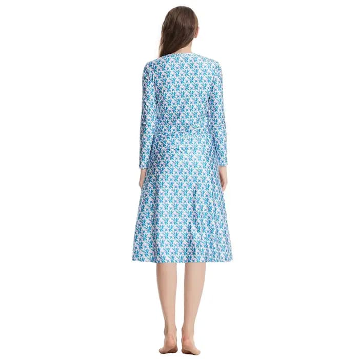 Maillot de bain 3 pièces imprimé musulman, modeste, burkini, islamique, bikini, couverture complète, arabe, manches longues, haut, jupe, ensemble