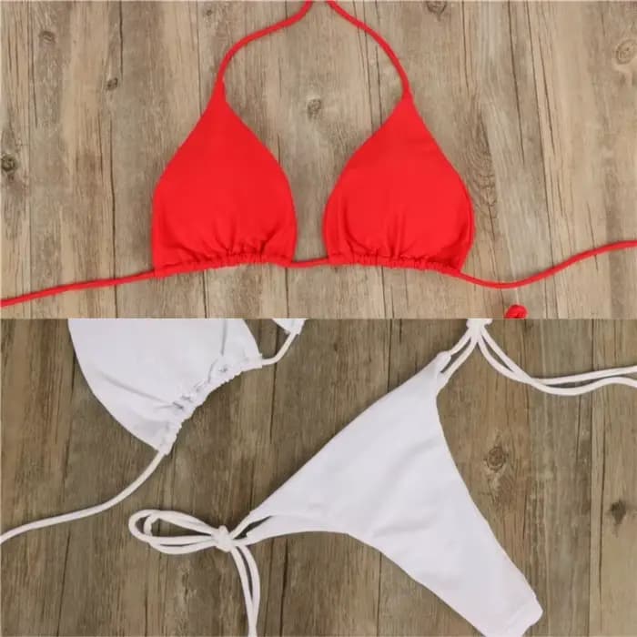 Ensemble bikini triangle sexy d'été à dos nu