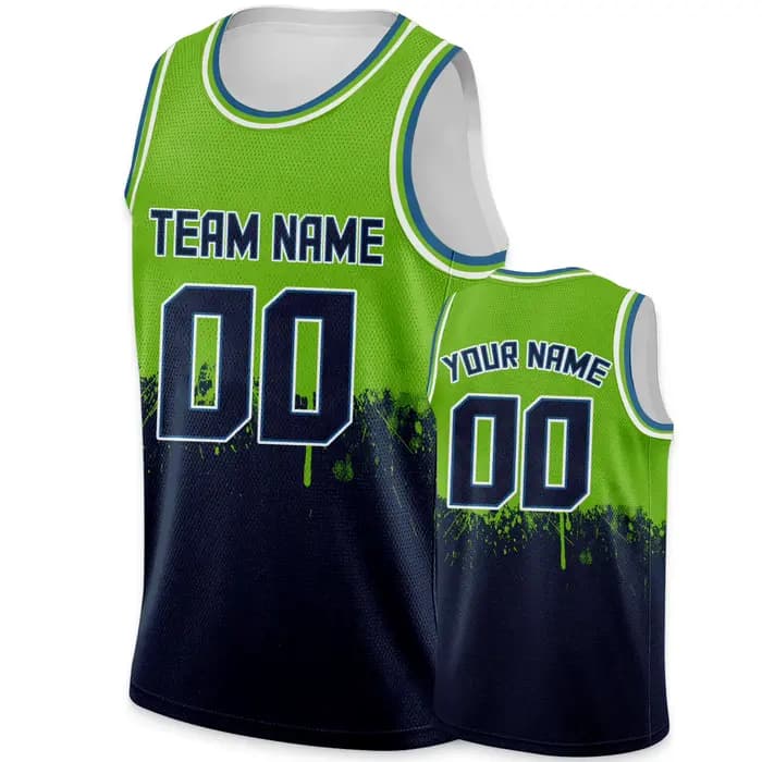 Maillot de basket-ball personnalisé noir vert, nom de l'équipe imprimé personnalisé, numéro, chemise de sport Hip Hop pour hommes, femmes, jeunes enfants