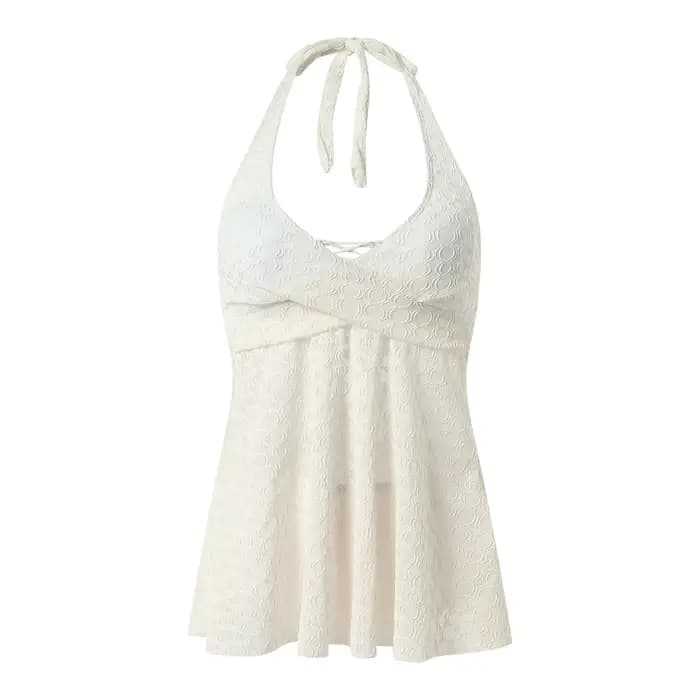 Sexy maillot de bain minceur femmes blanc maillots de bain nouveau licou cou plissé Push Up maillots de bain été Biquini une pièce maillots de bain