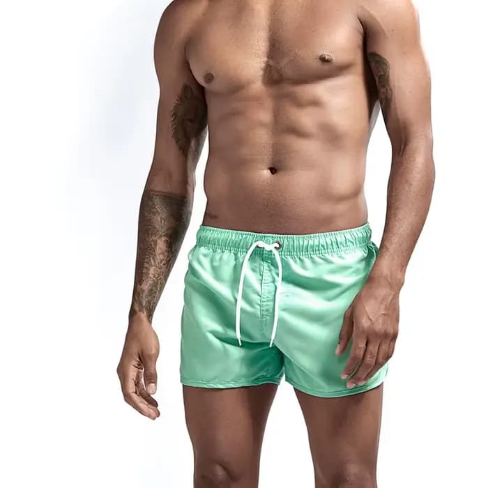 Short de bain noir pour homme, maillot de bain, proximité, cordon de serrage, document solide, séchage rapide, course à pied, piscine, classique, sport décontracté, été