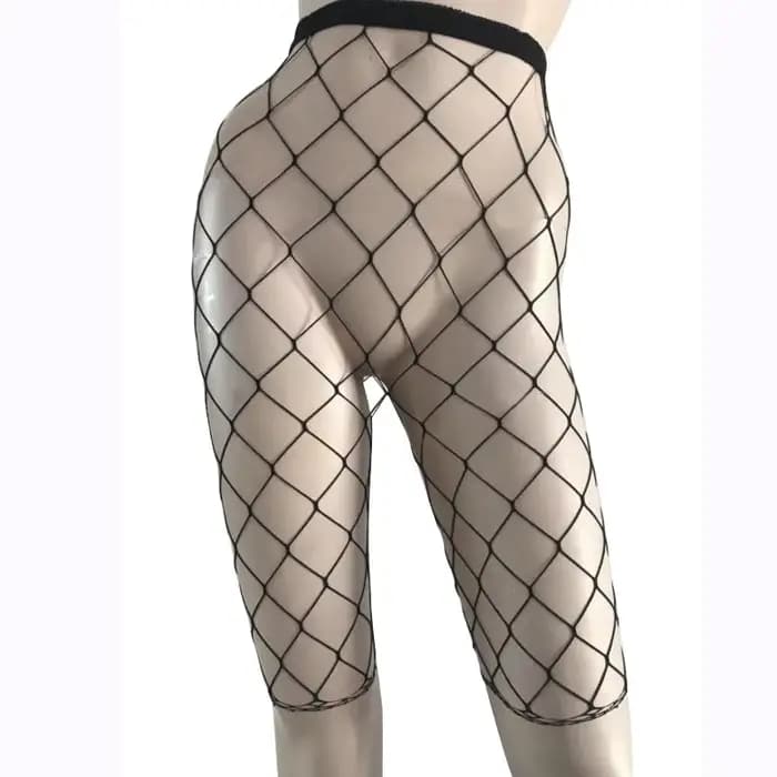 Short en résille pour femmes, collant noir et blanc, taille haute, sexy, transparent, amissié, en maille