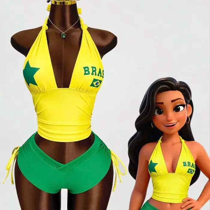 Bikinis imprimés drapeau du Brésil pour femmes