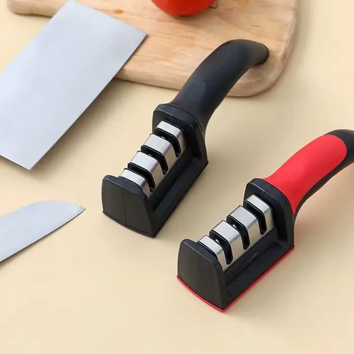 Aiguiseur De Couteau Affuteur De Couteaux Eguiseur De Couteau  Aiguiseur de couteaux multifonction, Type à 3 étapes, outil d'affûtage rapide avec Base antidérapante, couteaux de cuisine, accessoires G