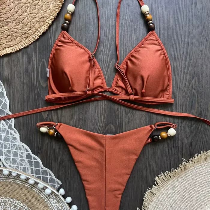2026 Ensemble de bikini marron sexy pour femme