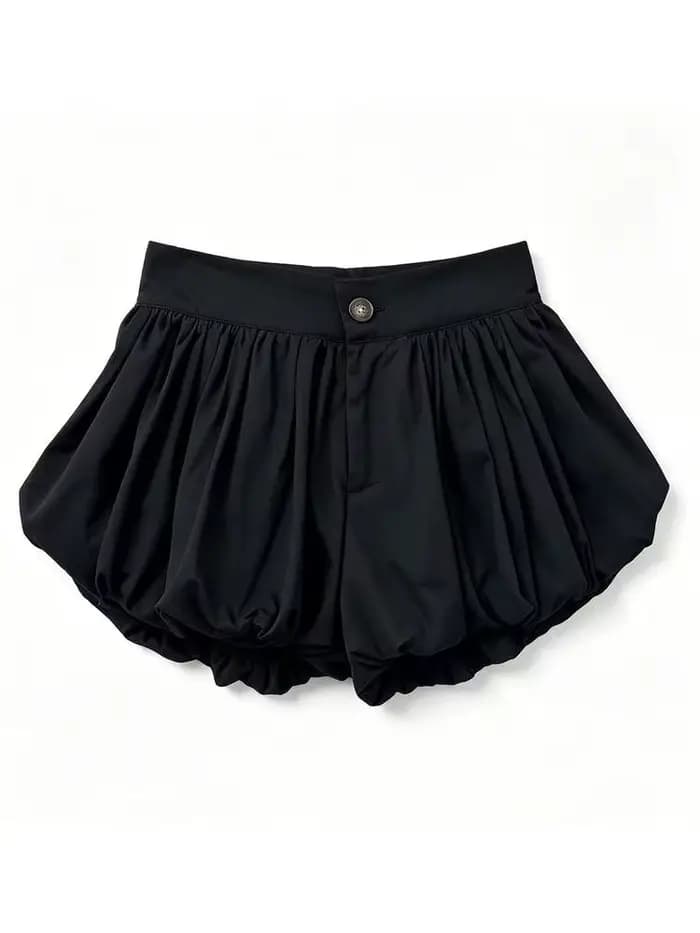 Shorts pour femmes Y2k Vintage Années 2000, Mini-short jupe noir classique à jambe large, style bouffant, Shorts d'été pour femmes