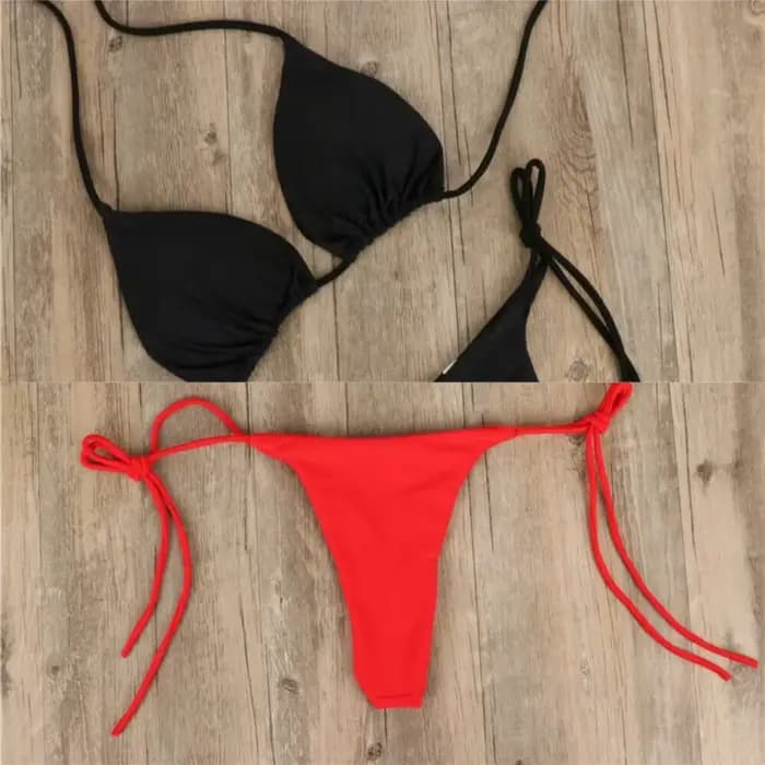 Ensemble bikini triangle sexy d'été à dos nu