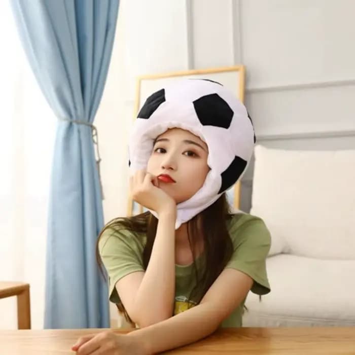Casquette de football amusante et mignonne, casquette fantaisie en forme de dessin animé, chapeau unique et confortable en forme de ballon de football, costume de cosplay