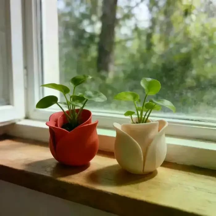 Pot de fleurs en forme de rose, mini pots créatifs pour la décoration quotidienne de la maison et le jardinage
