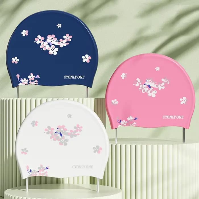 Bonnet de bain élégant en silicone pour femme – Conception confortable, durable et protectrice des cheveux