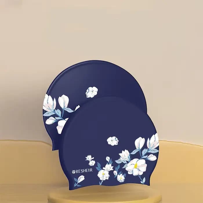 Bonnet de bain professionnel en silicone pour femme, bonnet de bain pour adulte, imperméable, ne pas étrangler la tête, cheveux longs, impression tendance