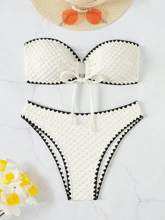 Maillots de bain blanc 2 pièces maillot