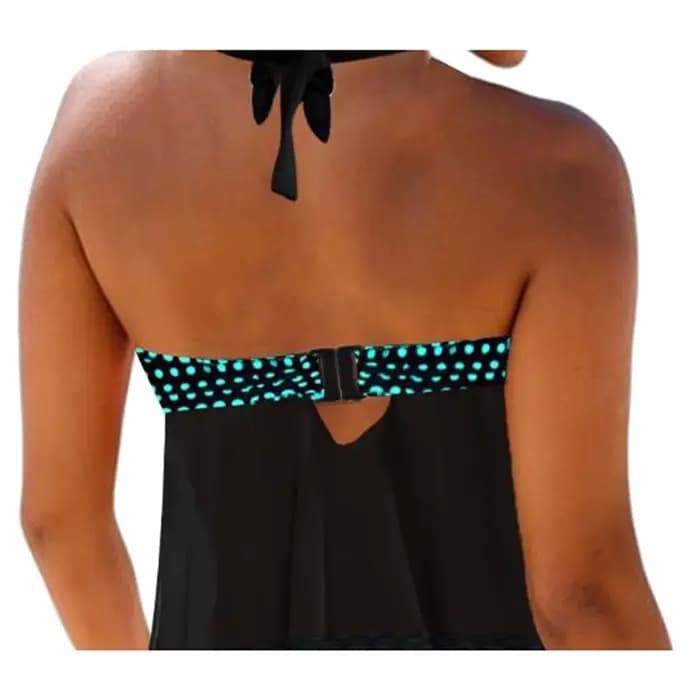S-3XL grande taille femmes deux pièces maillot de bain col en v sans manches couleur variée hauts lac bleu vert Orange