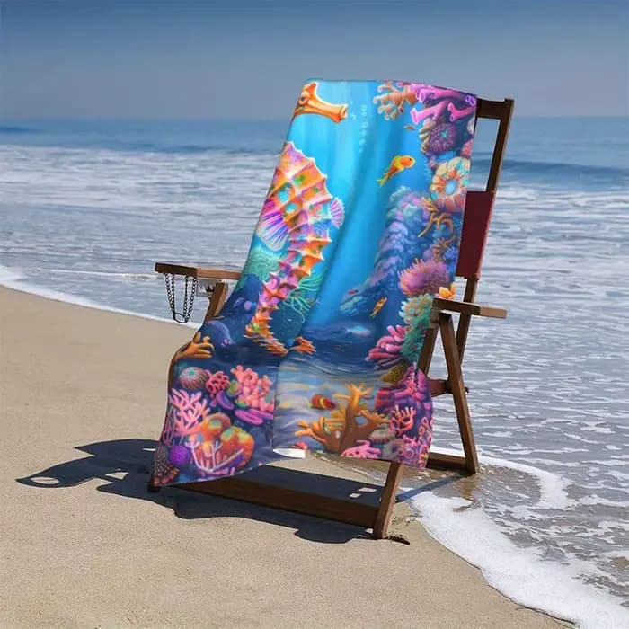 Serviette de plage sous-marine