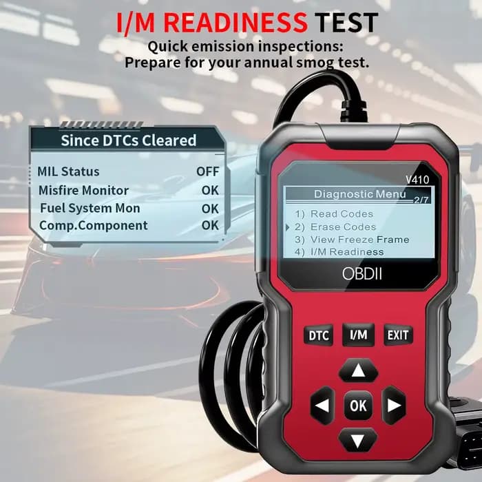 Outil de diagnostic V410 OBD2 pour voitures et camions depuis 1996+, flux de données, prêts pour l'audit I/M, test de tension