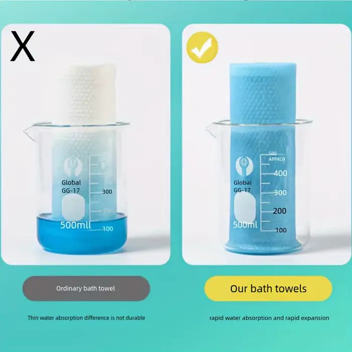 3 serviettes de bain jetables portables, extra larges, épaisses, emballées individuellement, douces, respectueuses de la peau, haute absorption d'eau