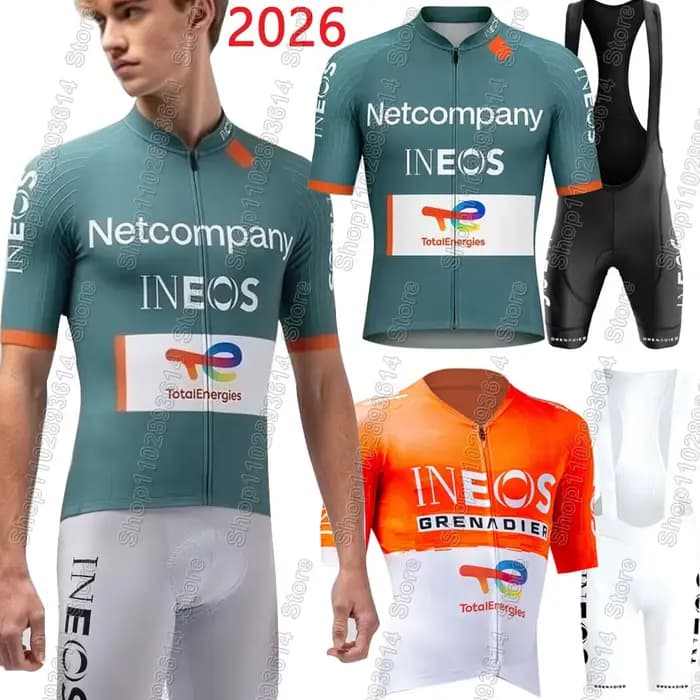 Ensemble de maillot de cyclisme Netcompany-Ineos 2026 pour le Tour de l'Italie, vêtements gris pour vélo, maillot de cyclisme, short de cyclisme