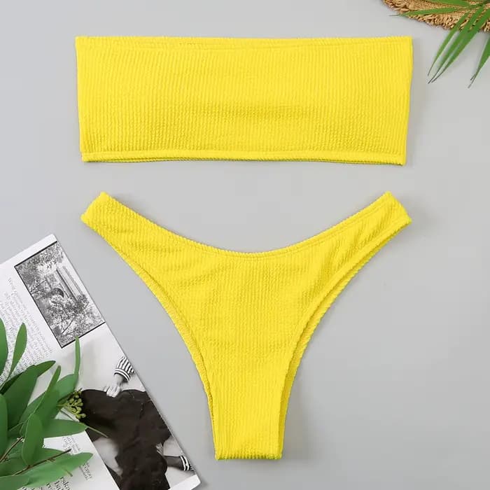 Velours Bikinis 2025 femmes brésilien Bandeau maillot de bain solide Sexy maillots