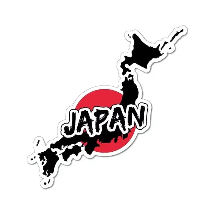 Carte du Japon Vinyle Autocollant pour Voiture, Timbre de Football, Style Autocollant, Accessoires pour Fenêtre, Pare-Choc, Camion