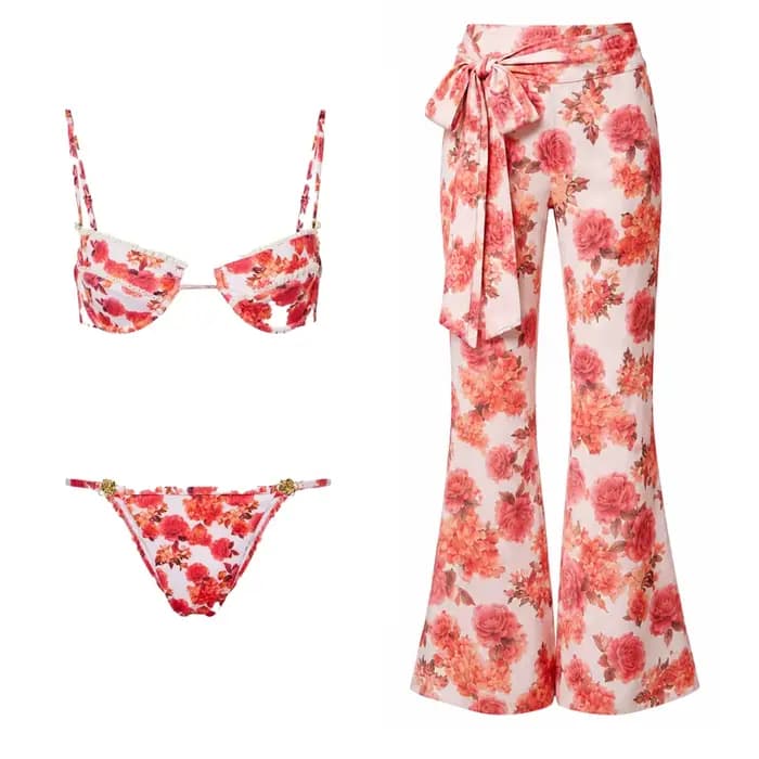 Maillot de bain bikini sexy avec jupe imprimée, maillot de bain brésilien 3 pièces pour femme, tenue de plage, jupe trapèze, été