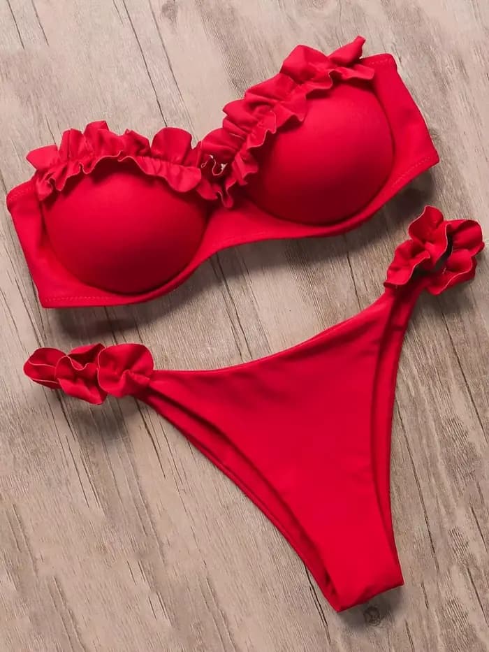 Soutien-gorge à volants coupe Bikinis 2025 Bandeau