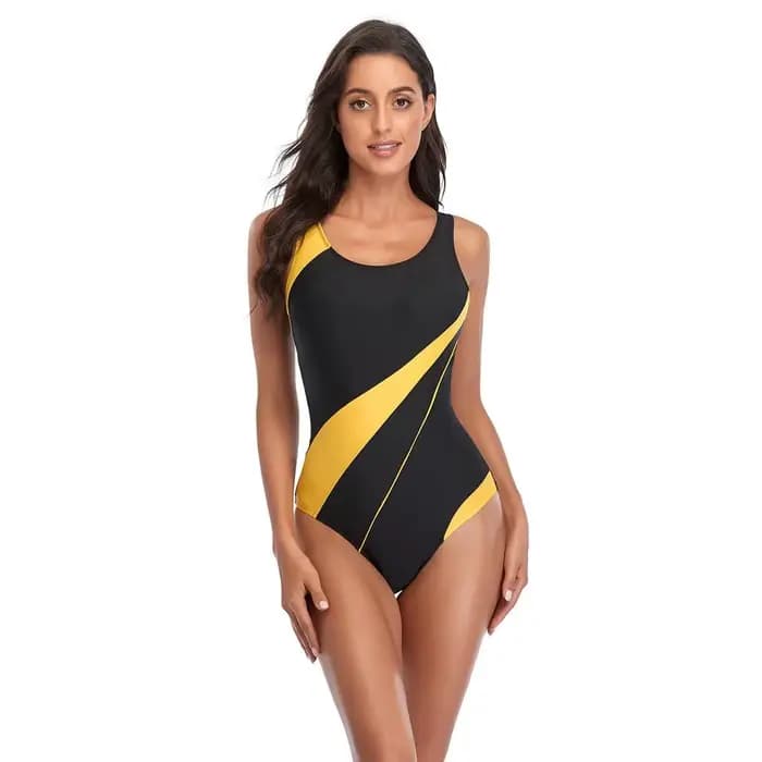Maillot de bain une pièce imprimé rayé pour femmes, maillot de bain professionnel, dos nu, Monokini, grande taille, nouvelle collection 2026
