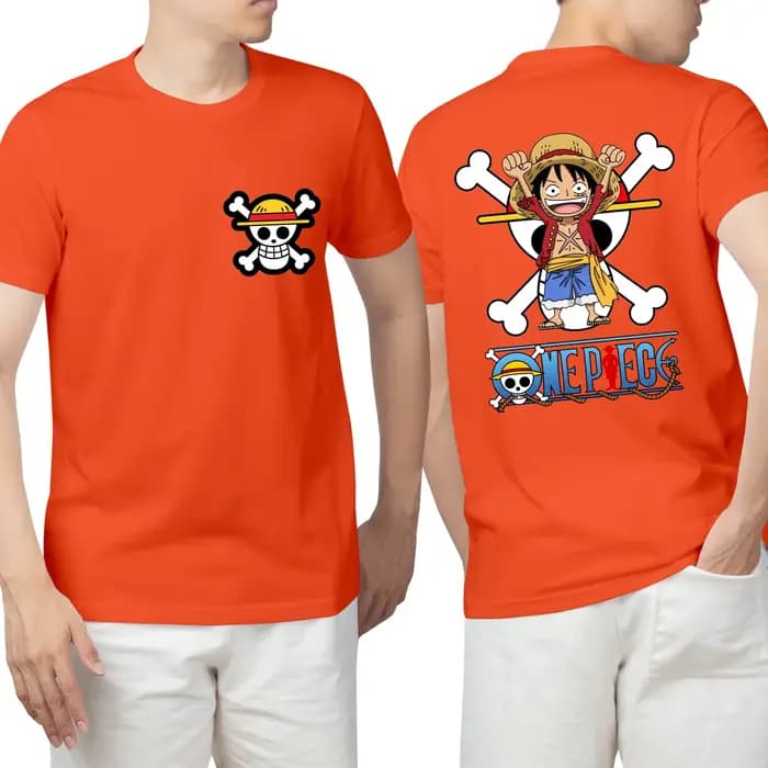 T-shirt en coton pur Luffy One Piece, dessin animé, nouvelle collection été 2026, tendance streetwear pour hommes, mode décontractée pour femmes, couple