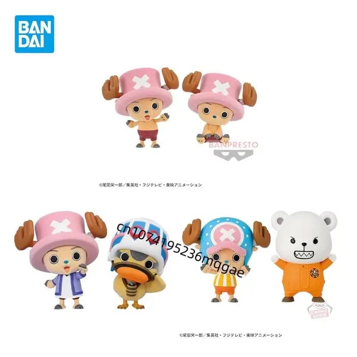 En stock, figurines d'action Bandai ONE PIECE Fluffy Puffy Tony Chopper Karoo Bepo, modèles d'ornements de bureau, collections