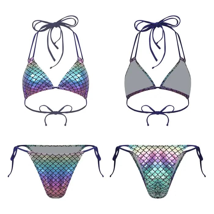Maillot de bain sirène iridescent brillant pour femmes