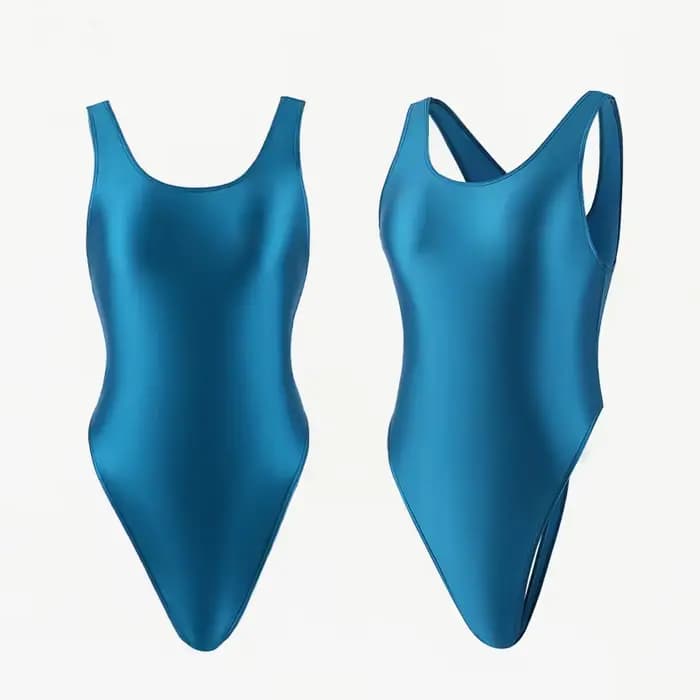 Maillot de bain une pièce Sexy pour femmes, brillant à l'huile, vêtements de Fitness en forme de T, brillant, serré, élastique, grande taille