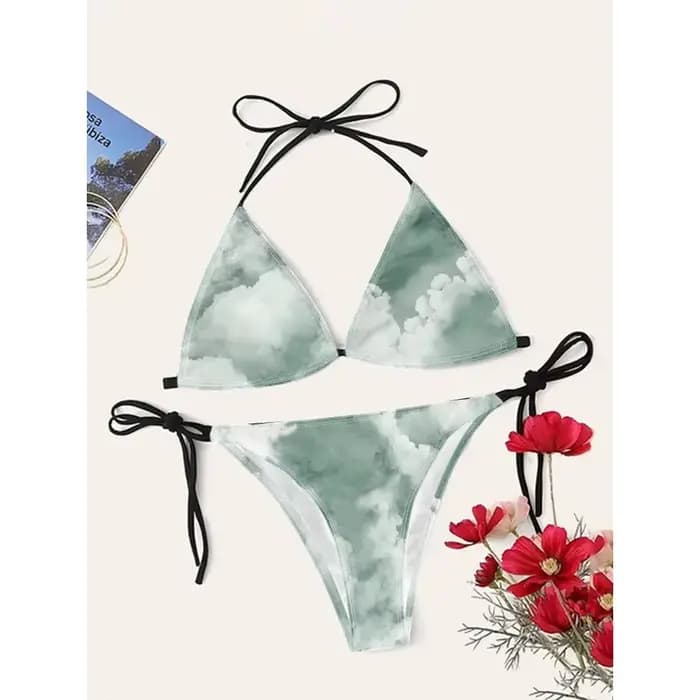 Ensembles de bikini sexy pour femmes ​ ​ ​ Maillot de bain psychédélique Cupshe aquarelle taille haute séchage rapide